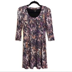 NWOT Karen Kane Purple Geometric Swing Dress